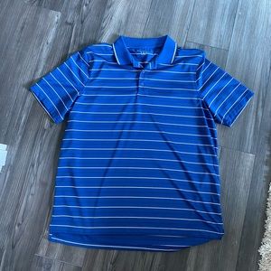 Men’s Croft & Barrow Polo, size XL, blue with B&W stripes, fair condition